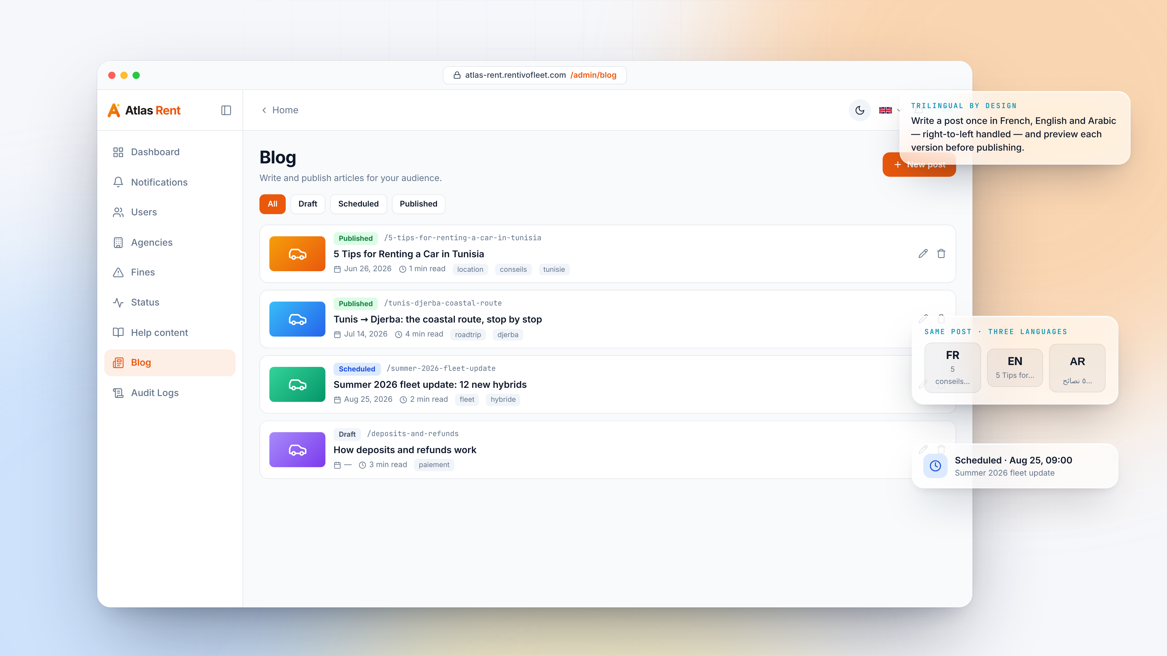 وظائف الإدارة — Blog list light