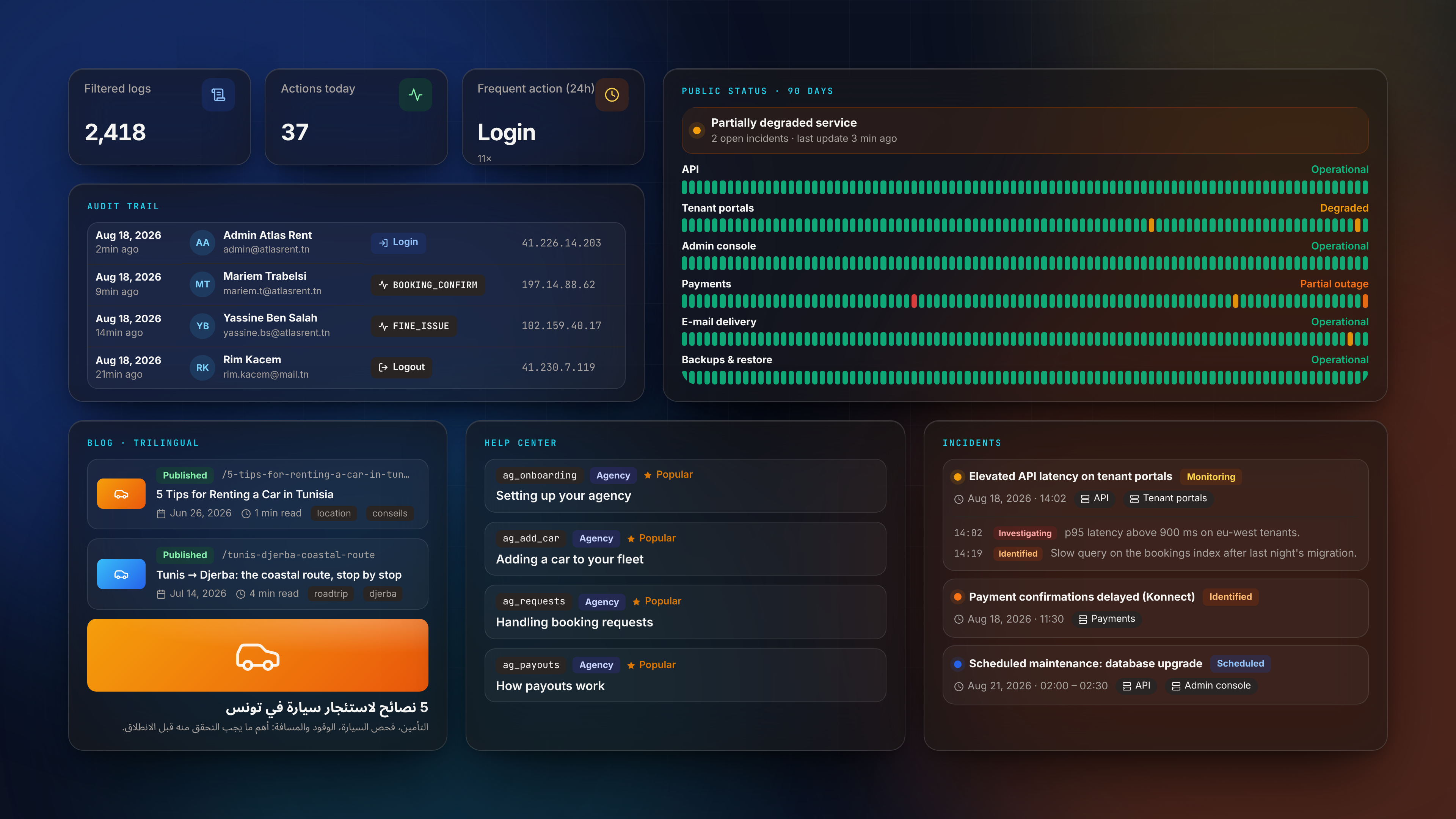 وظائف الإدارة — Ops combined bento dark